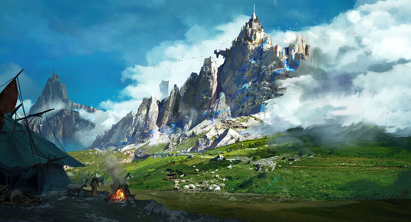 Shepherd with Flock — Green