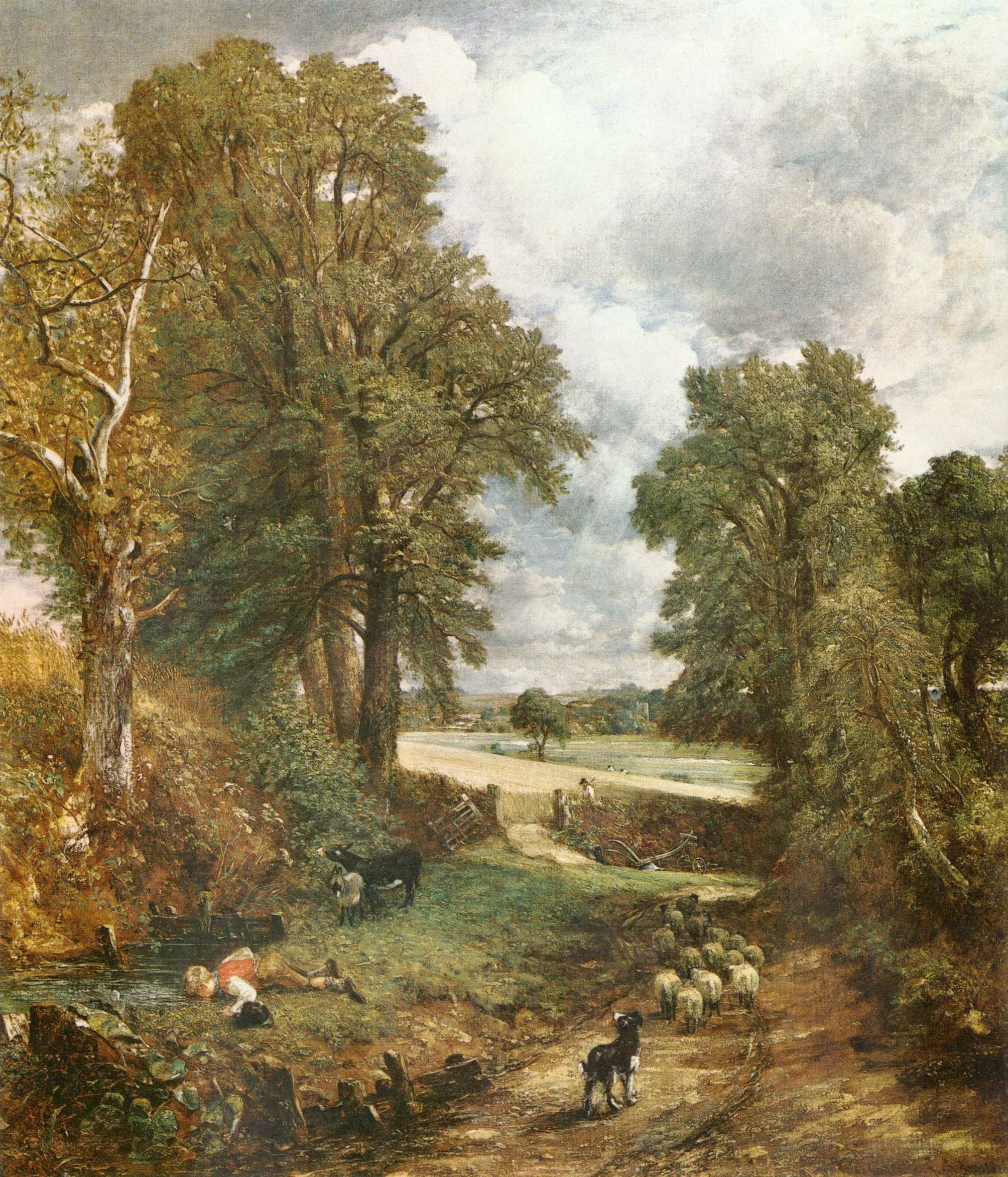 Shepherd with Sheep and Dog