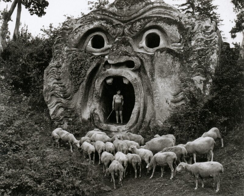Shepherd with Sheep — Black