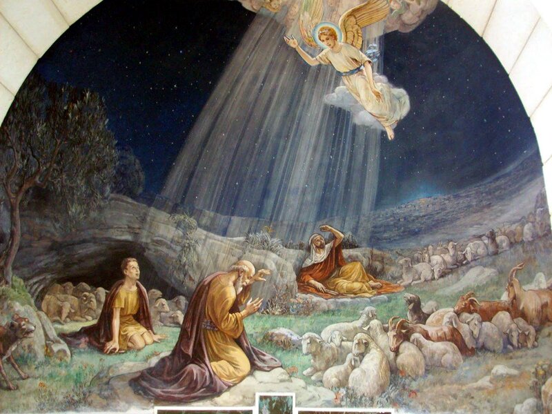 Shepherds with Sheep — Blue, Dramatic