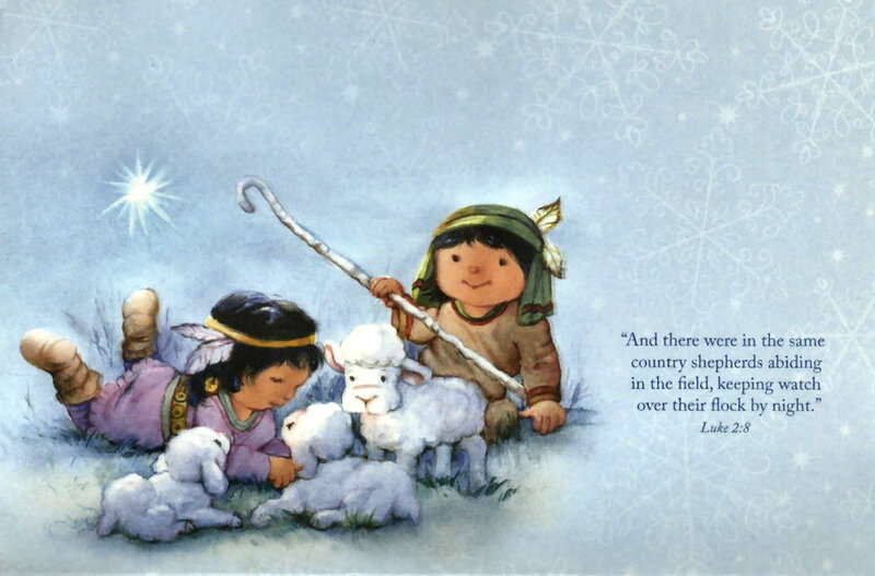 Shepherds with Sheep — Blue