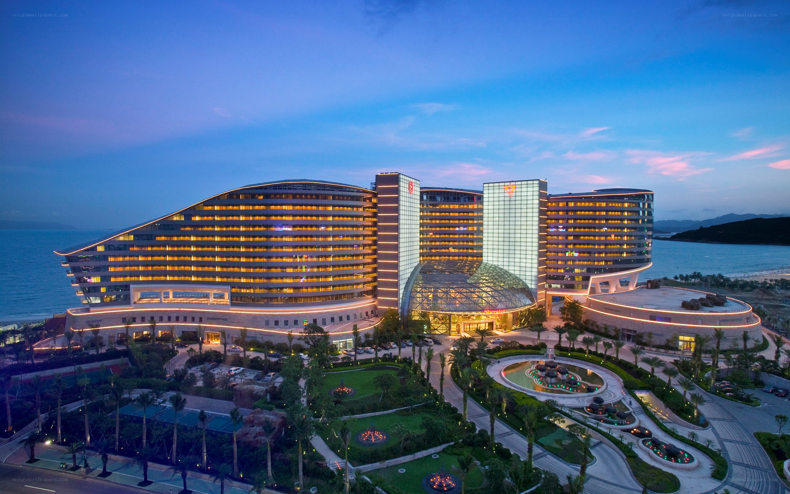 Sheraton resort at dusk