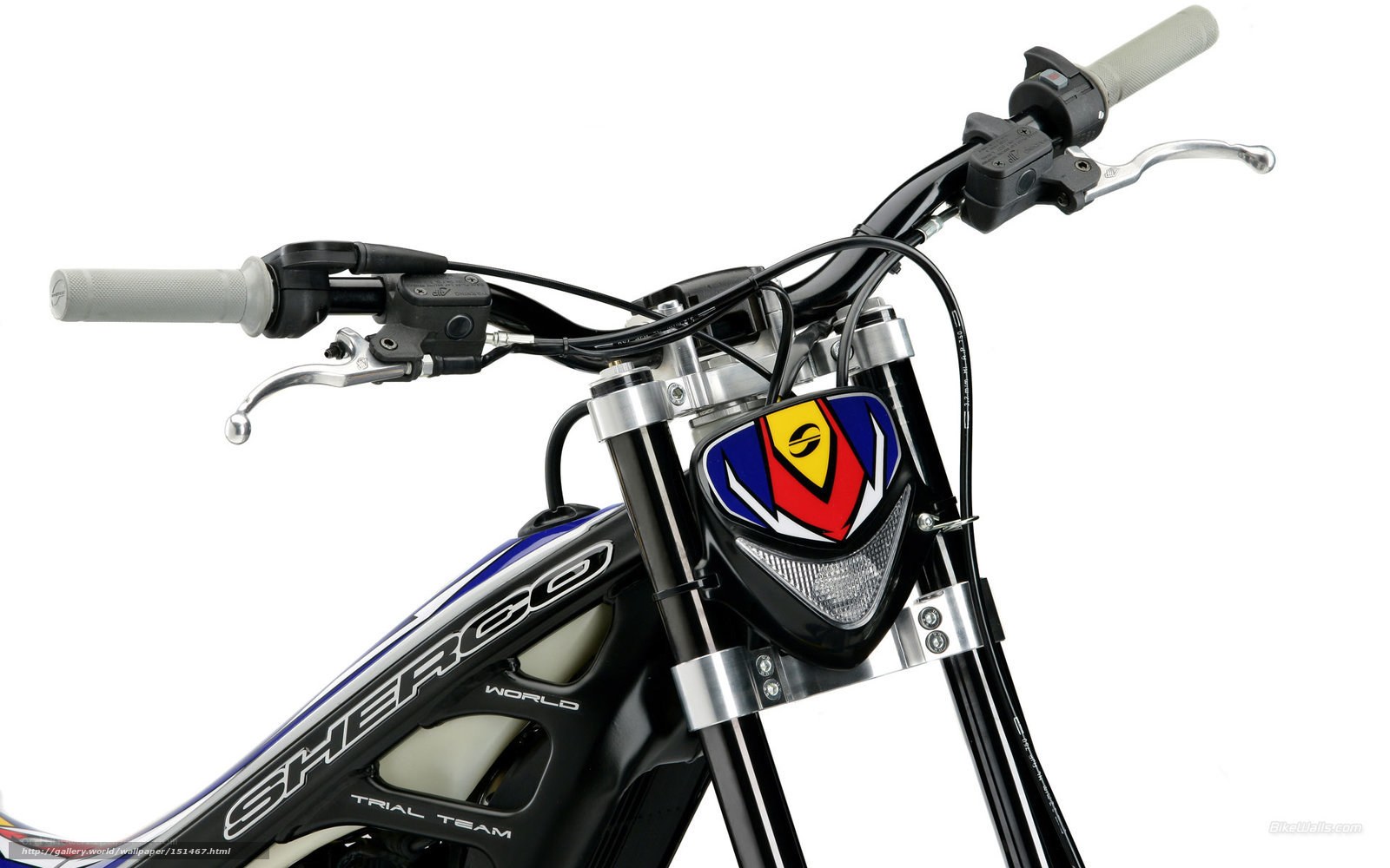 Sherco Trial Team motorcycle front view