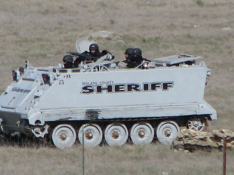 Sheriff armored vehicle in field