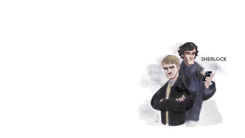 Sherlock and Watson illustration