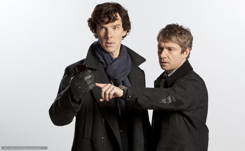Sherlock and Watson in studio