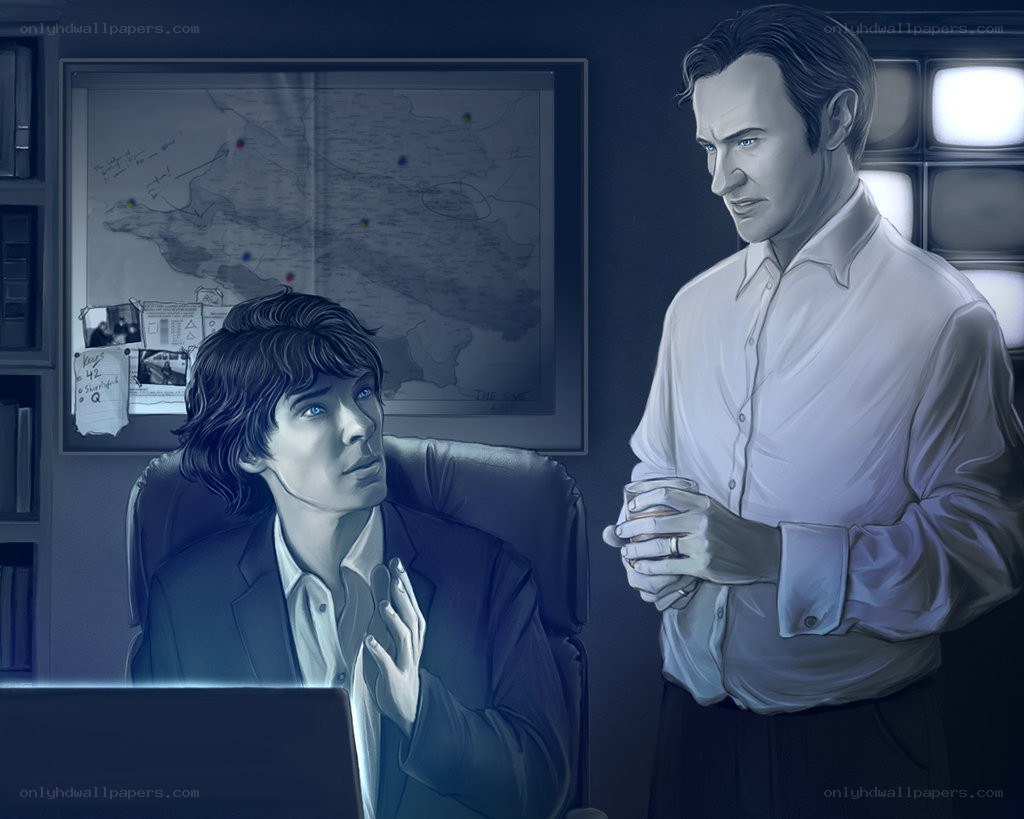 Sherlock and Watson in the office