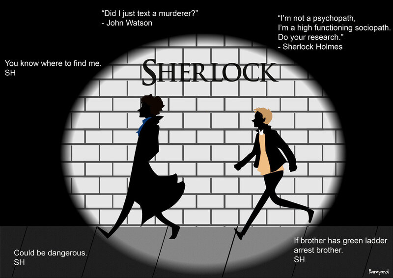 Sherlock and Watson silhouettes