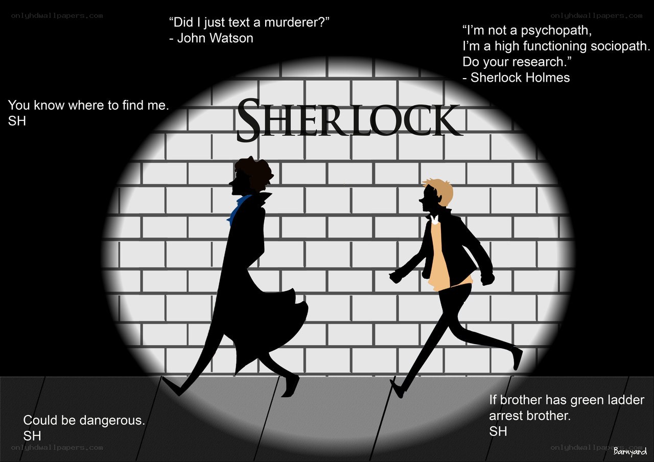 Sherlock and Watson silhouettes