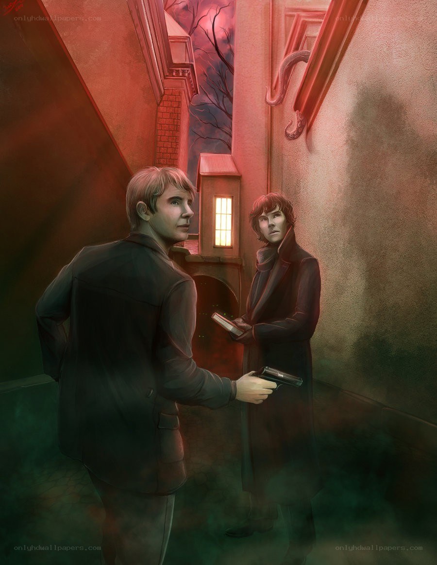 Sherlock Holmes in a tense standoff