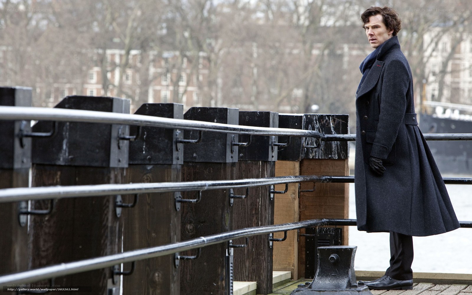 Sherlock Holmes on a dock