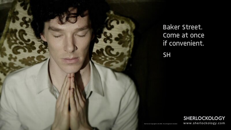 Sherlock Holmes prayer pose