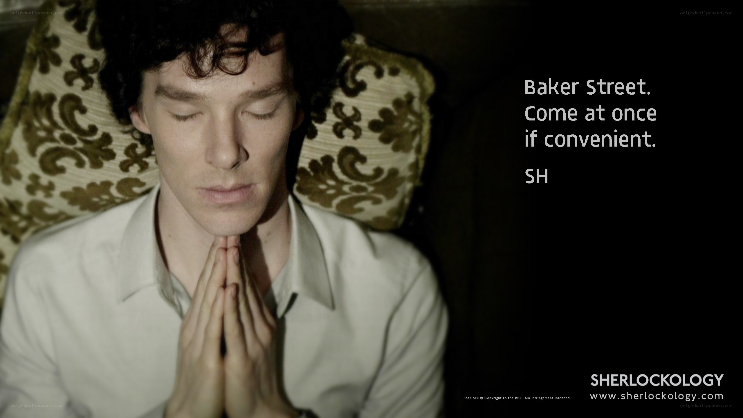 Sherlock Holmes prayer pose