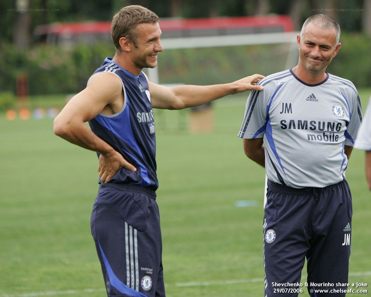 Shevchenko and Mourinho share a joke