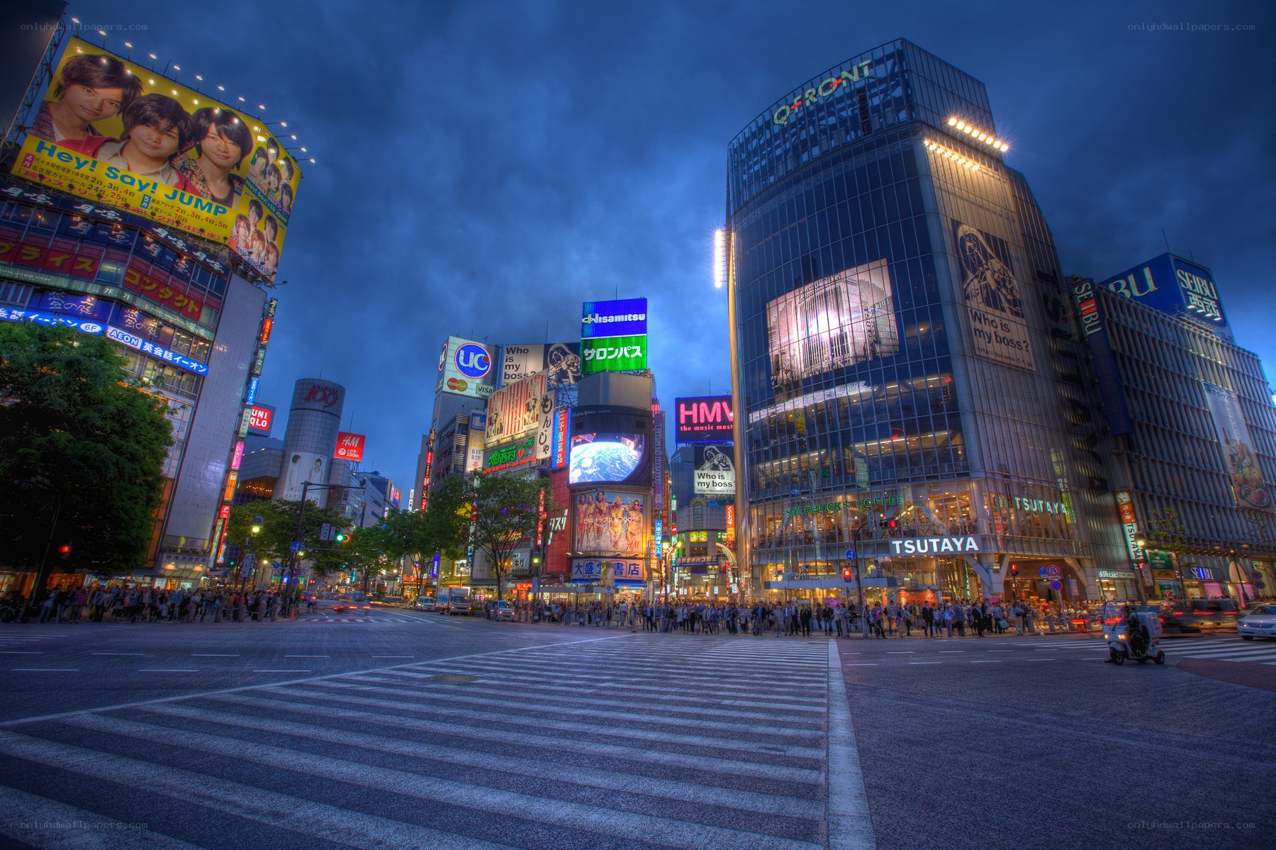Shibuya crossing at dusk