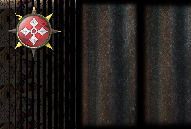 shield emblem on barred background