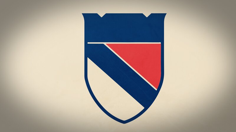 shield logo with red and white sections