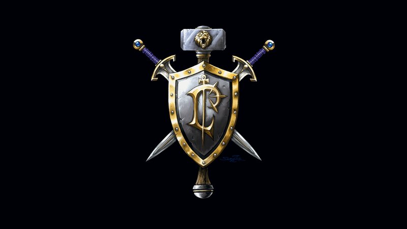 Shield with Crossed Swords — Black, Dramatic