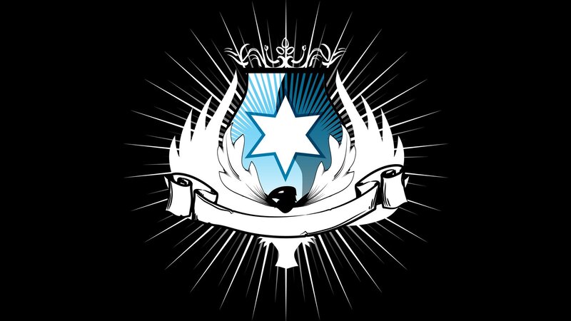 Shield with Star and Wings — Black, Dramatic