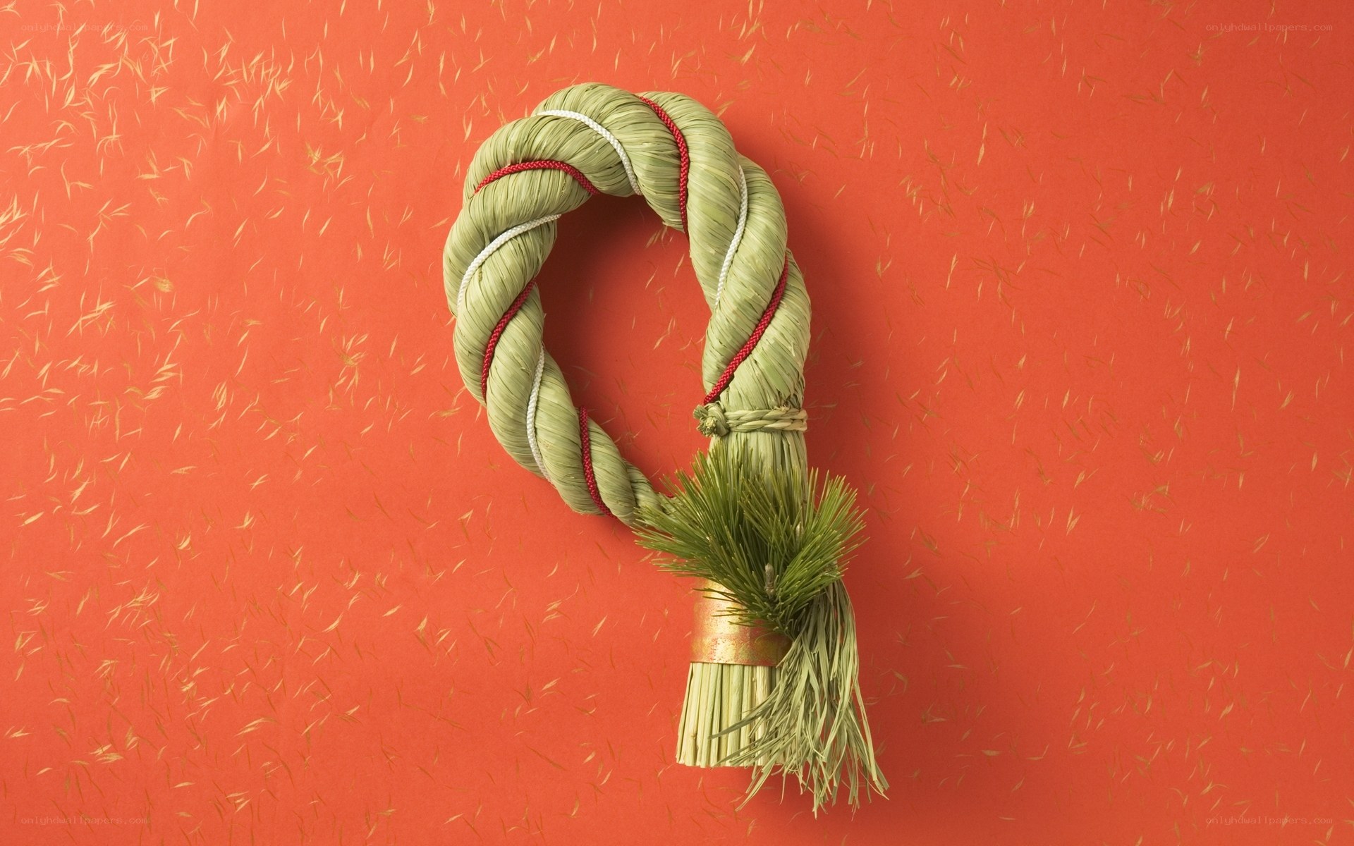 Shimenawa rope with pine sprig