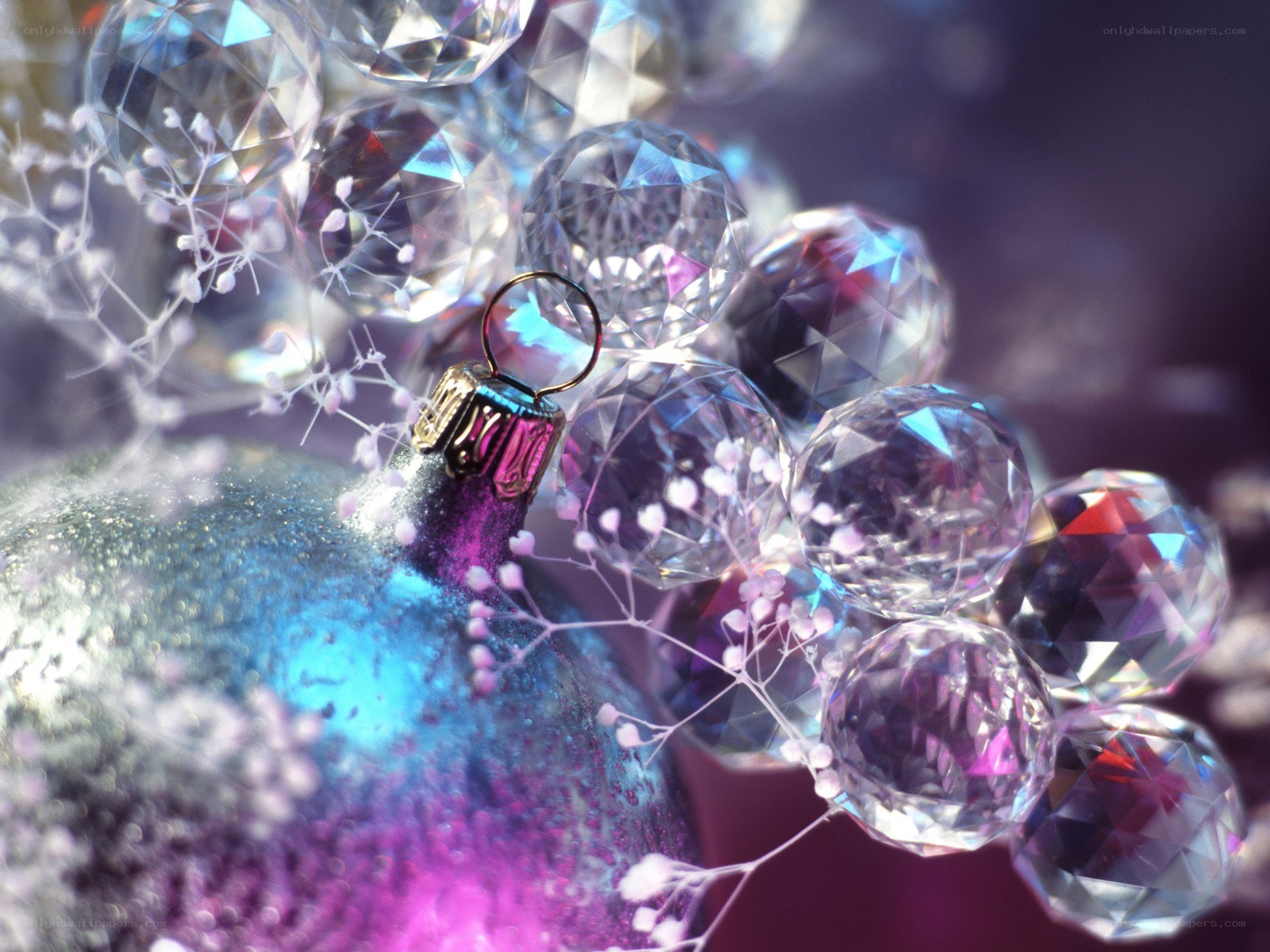 Shimmering crystal ornaments