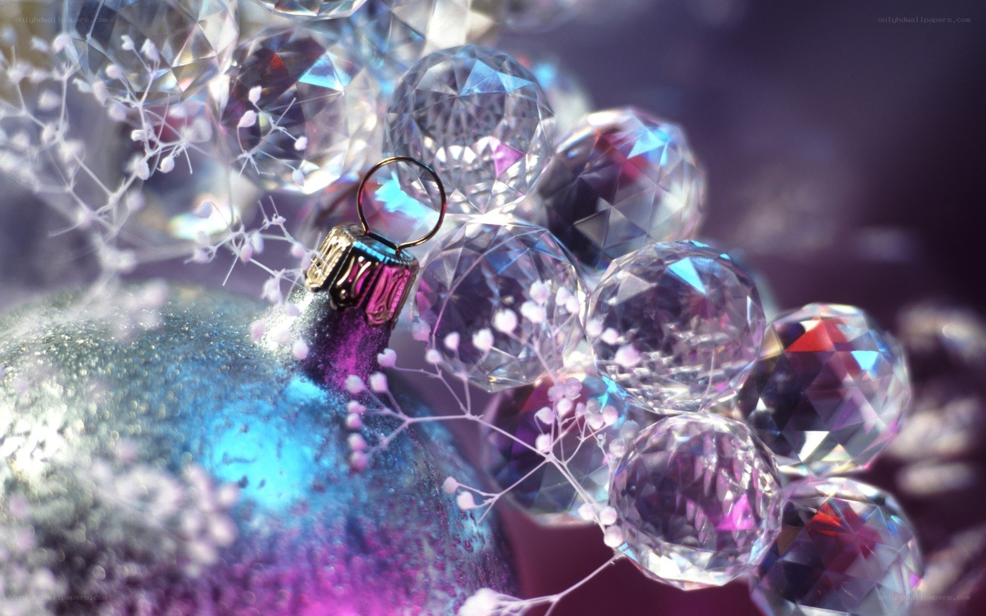 Shimmering crystal ornaments