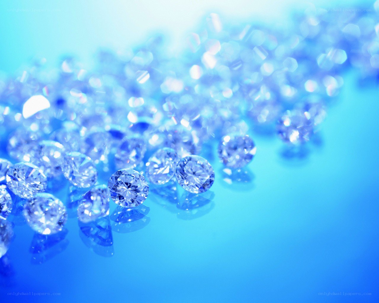 Shimmering diamonds on blue