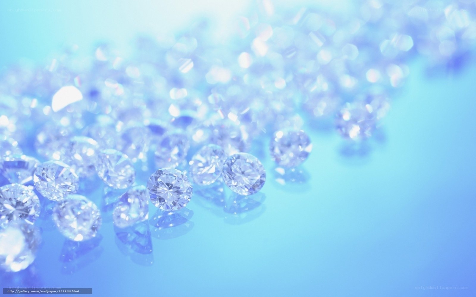Shimmering diamonds on blue