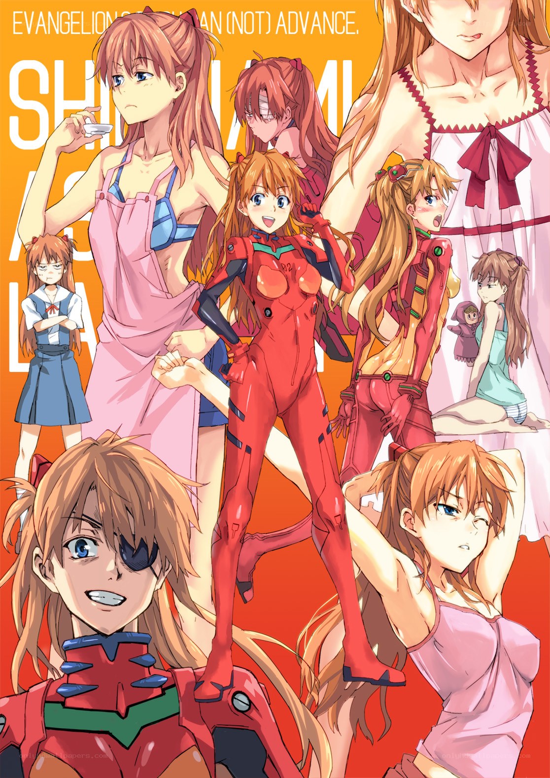 Shinji and Asuka collage