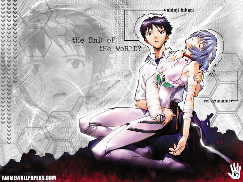 Shinji and Rei in a dramatic scene
