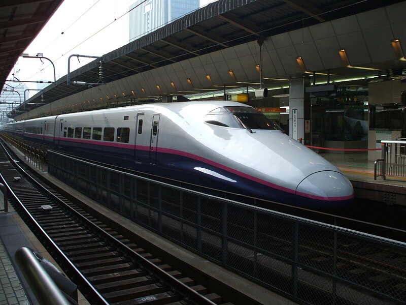 Shinkansen train at station
