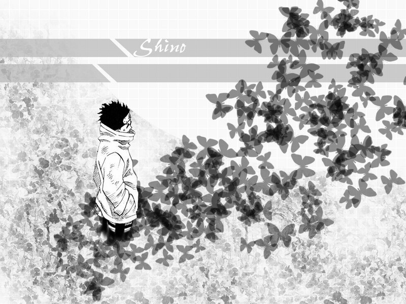 Shino surrounded by butterflies