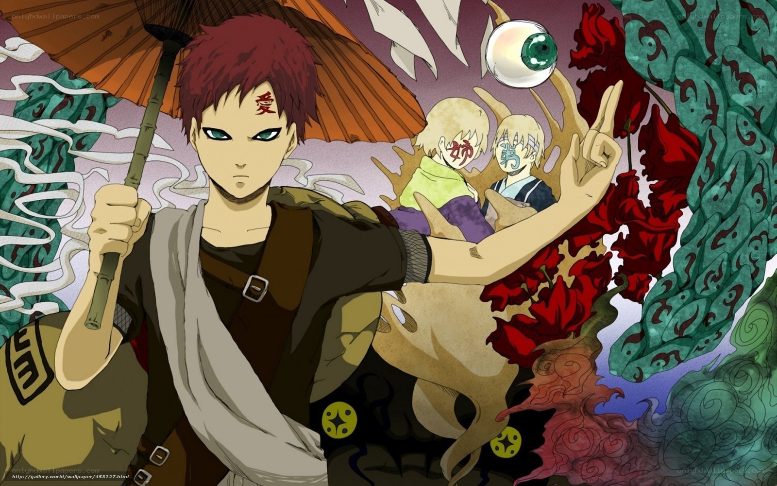 Shinobi with parasol and tailed beasts