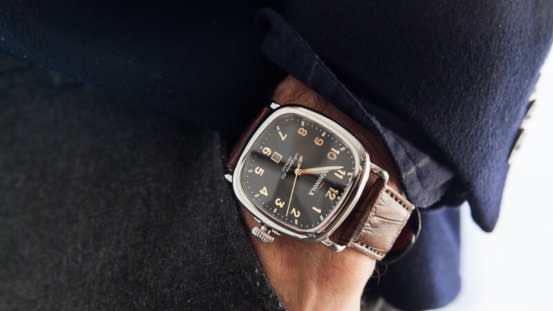 Shinola watch on wrist