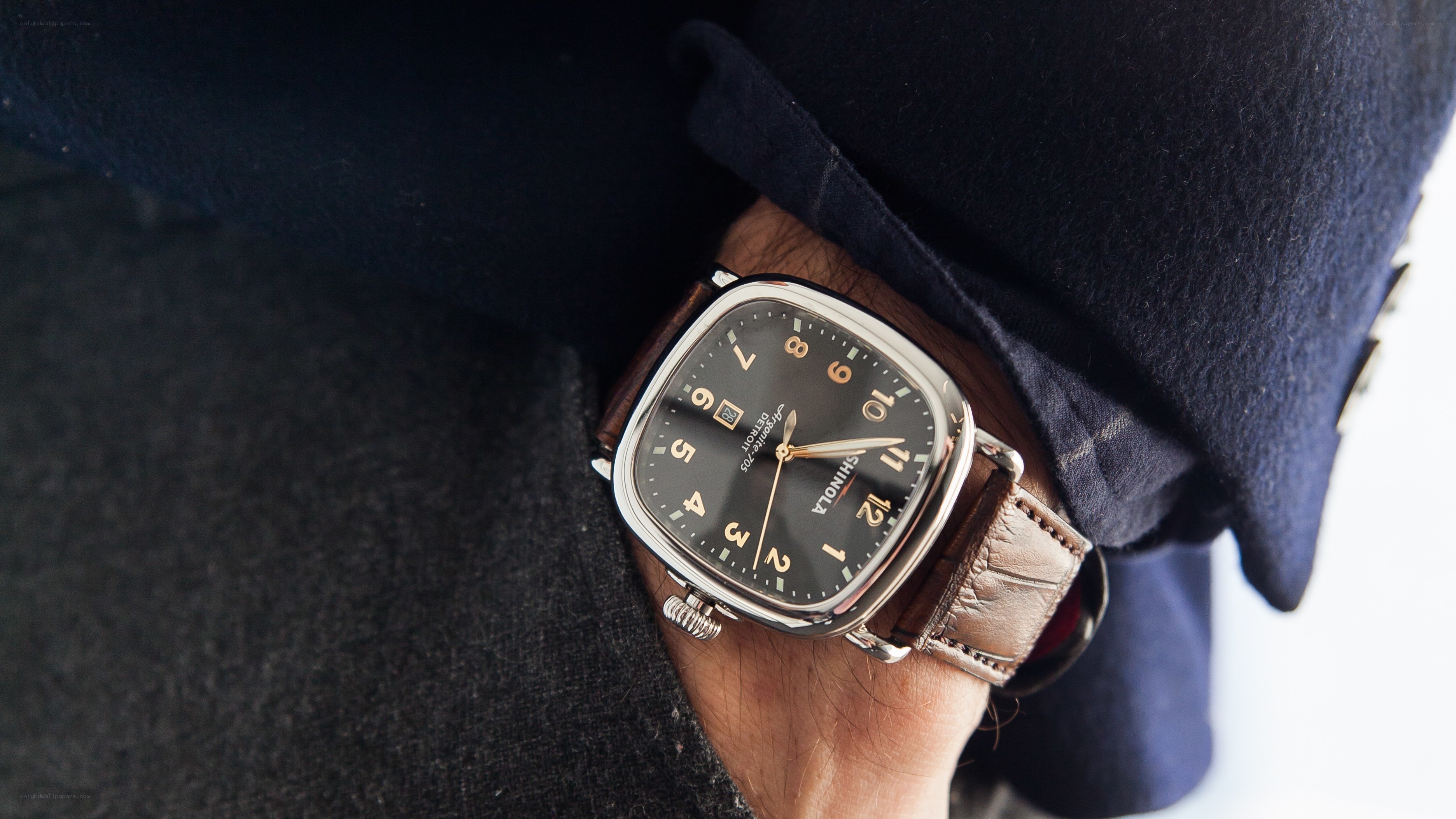 Shinola watch on wrist