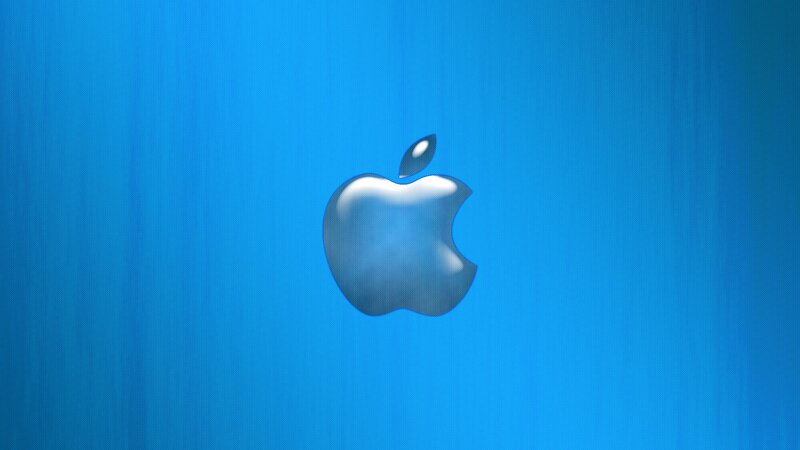 Shiny Apple Logo — Blue