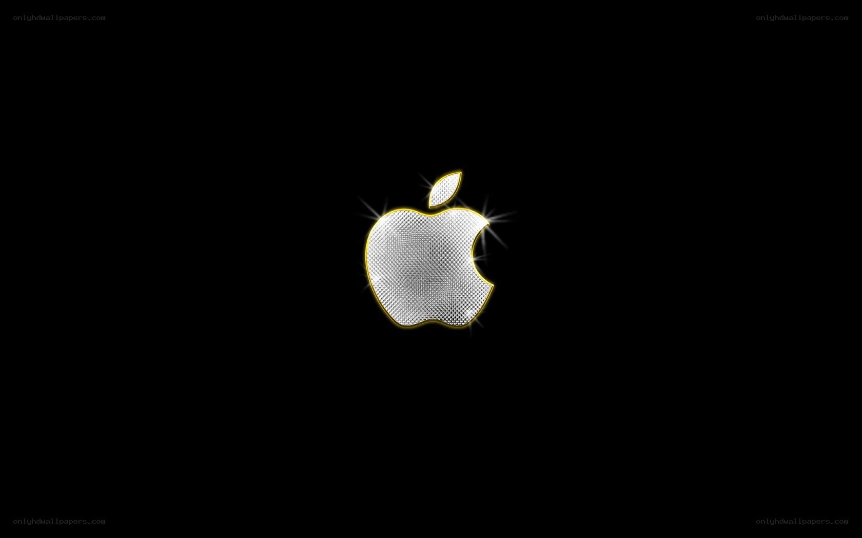 Shiny Apple logo on black