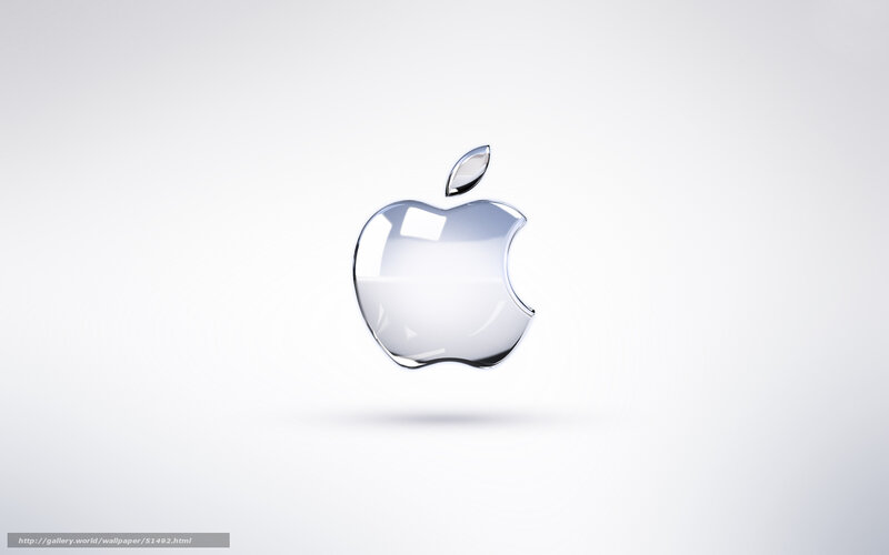 Shiny Apple Logo — White