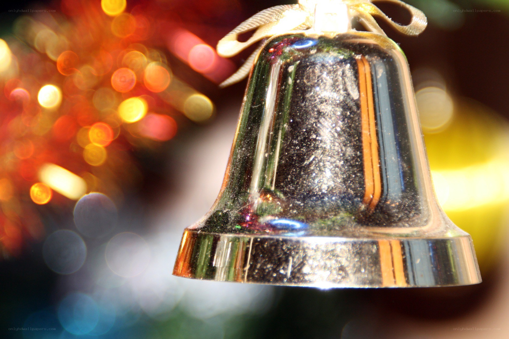 shiny bell with bokeh lights