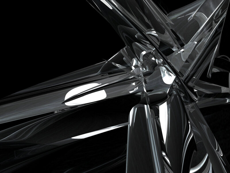 Shiny Black Abstract Structure