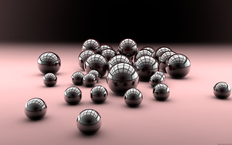 Shiny Black Spheres — Minimalist