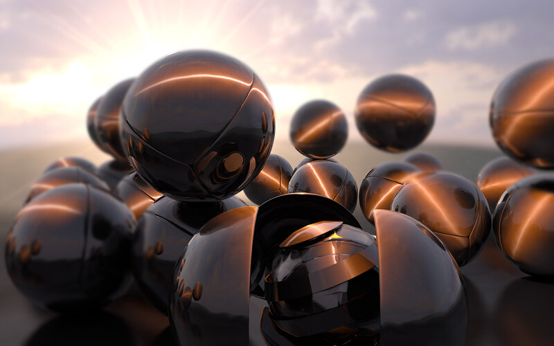 Shiny Black Spheres