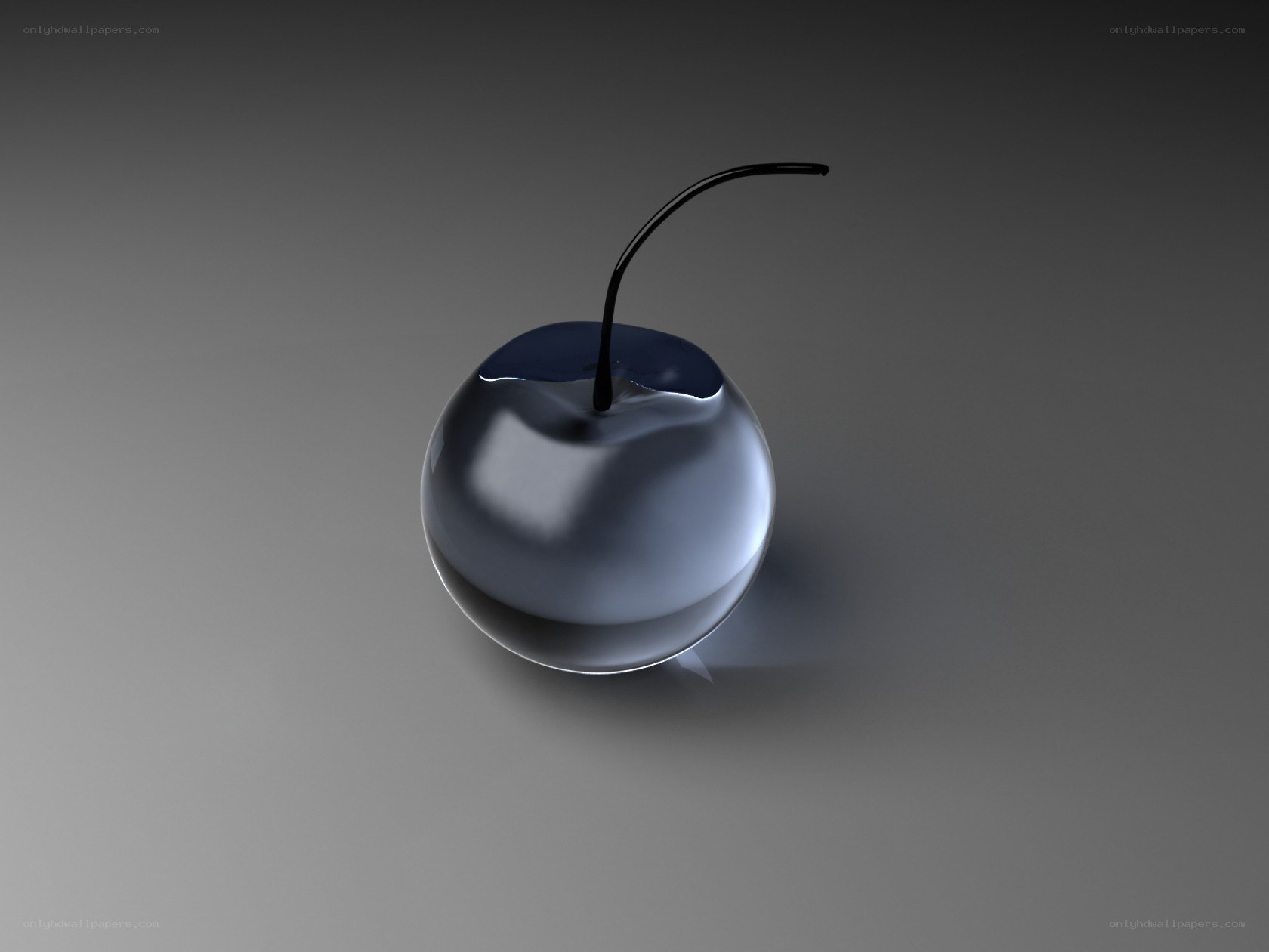 shiny blue cherry sculpture