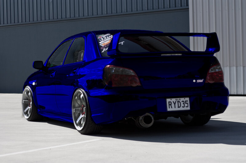 shiny blue performance car