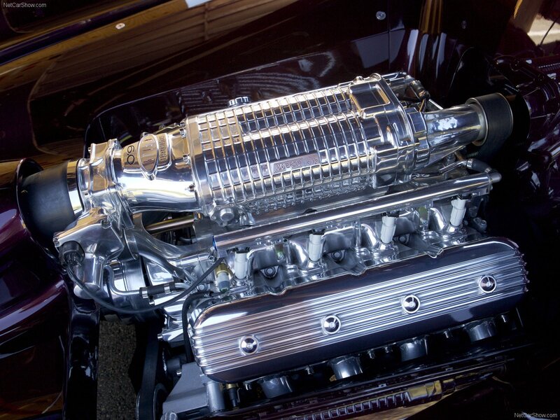 shiny chrome car engine