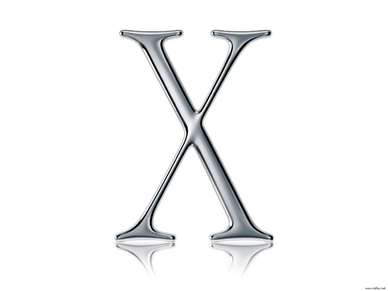 shiny chrome letter X