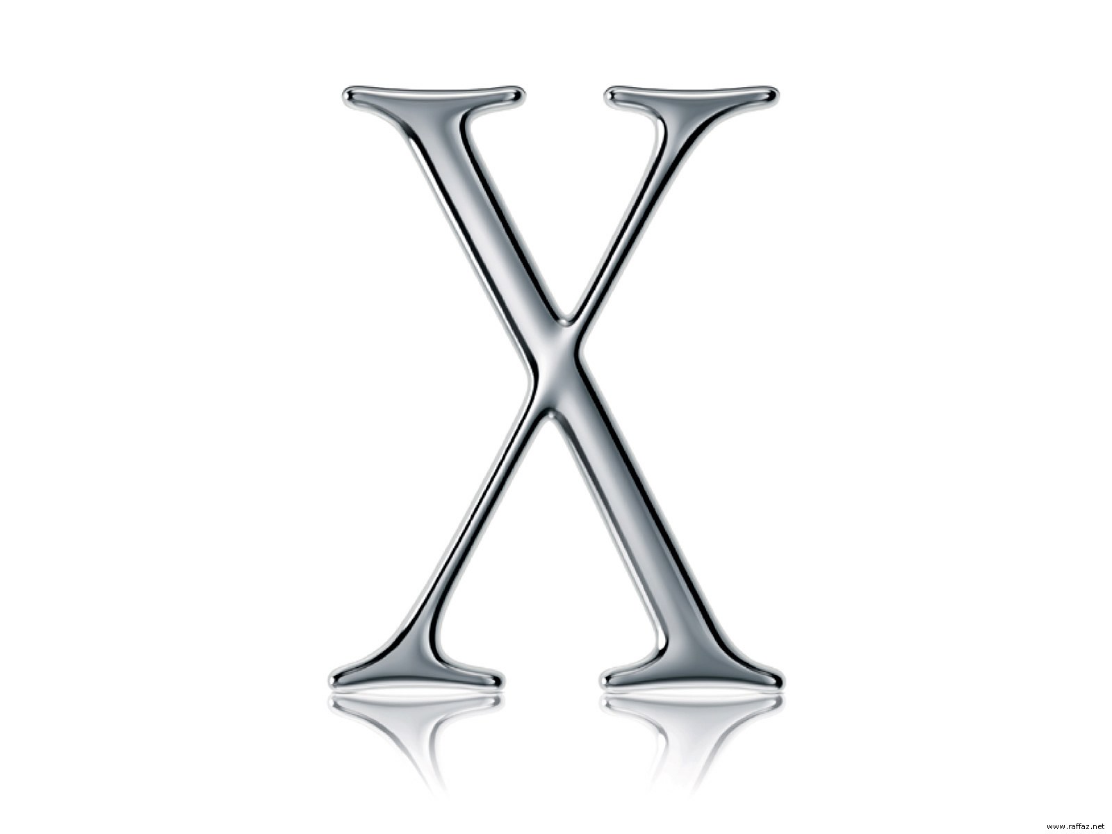 shiny chrome letter X
