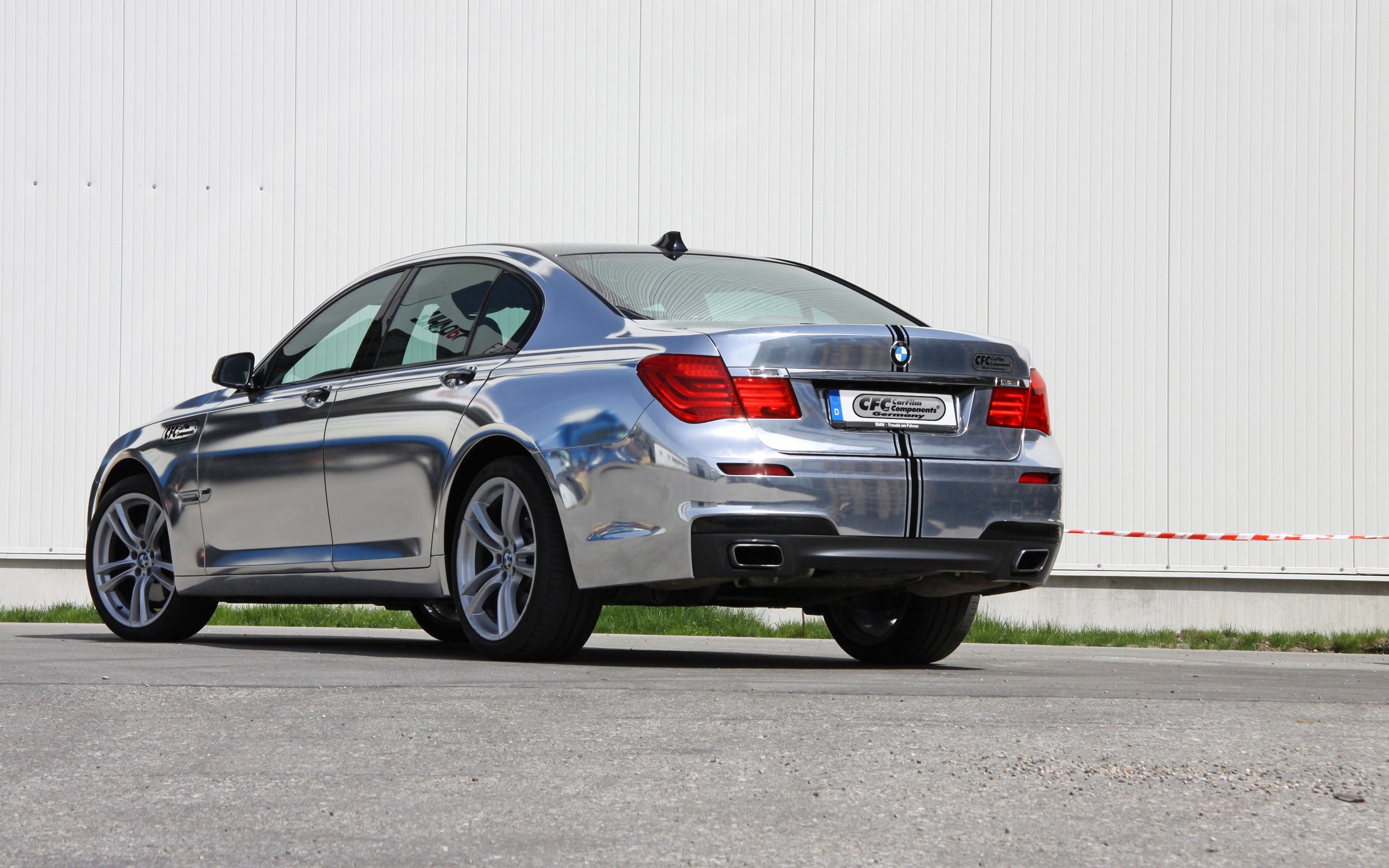 shiny chrome sedan car
