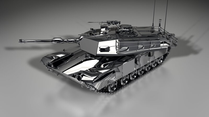 Shiny chrome tank model