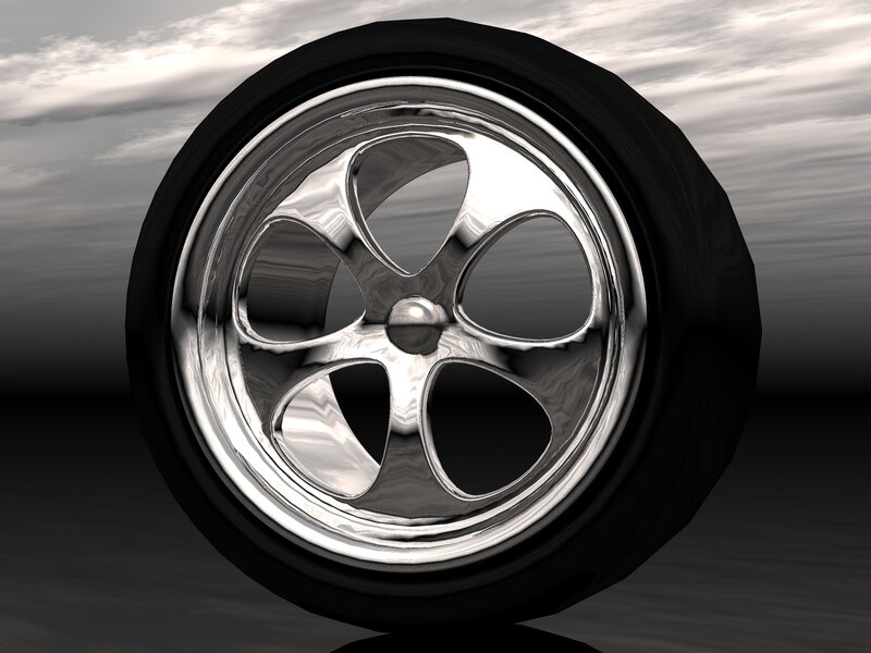 shiny chrome wheel